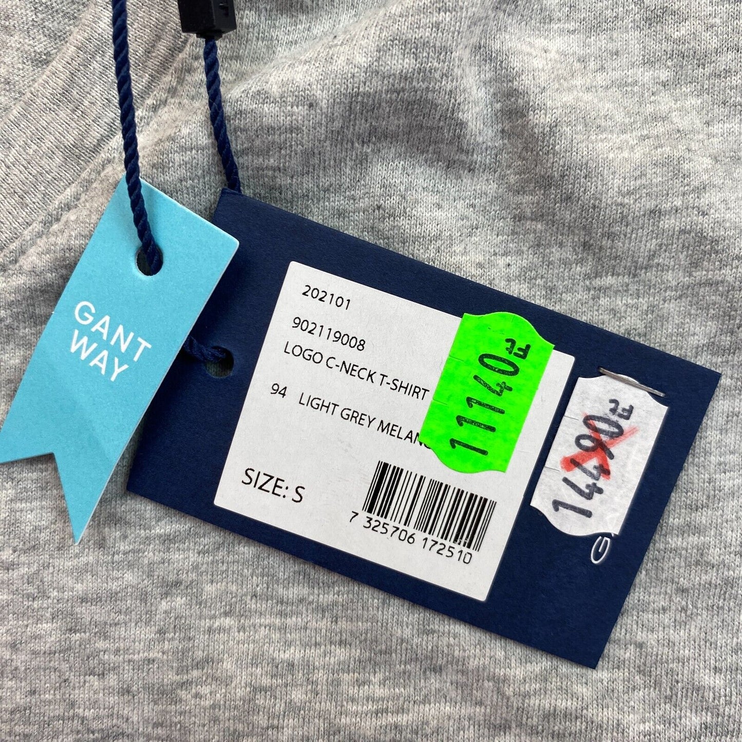 GANT T-Shirt mit Rundhalsausschnitt und Logo, Grau, Größe S