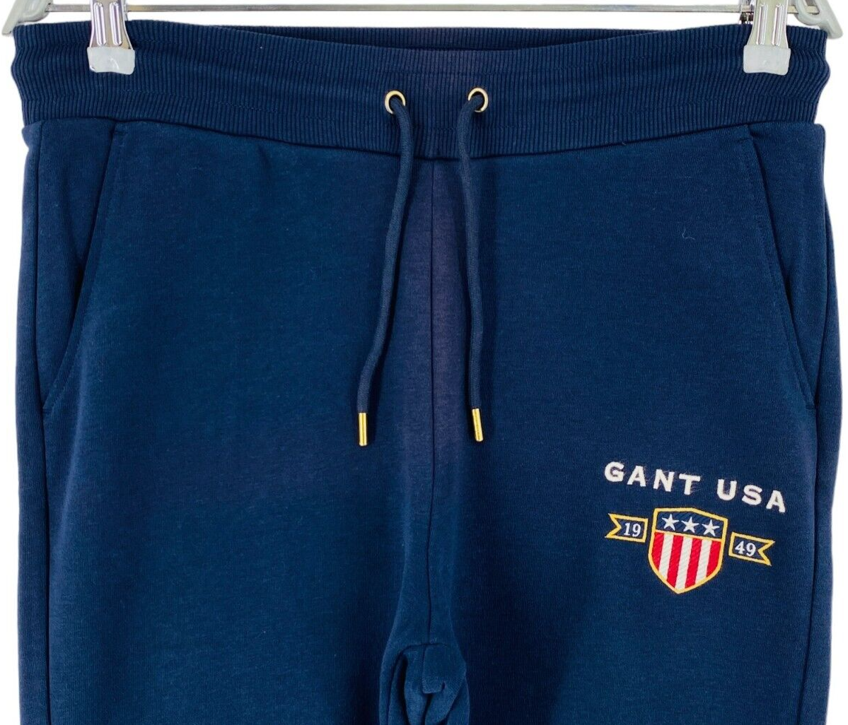 GANT Women Dark Blue Regular Fit Cuffed Sweatpants Trousers Size M