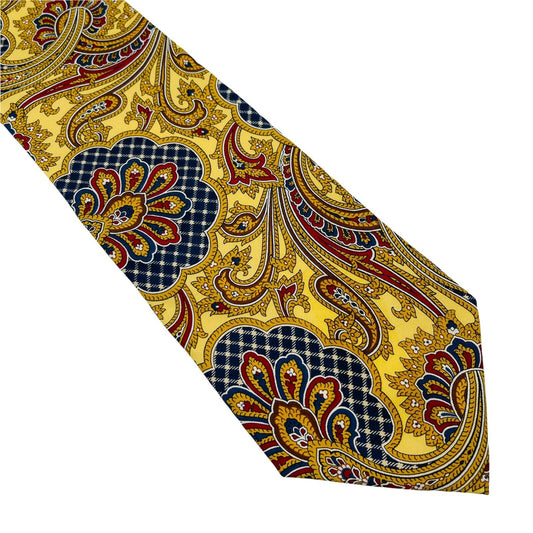 GANT Vintage Yellow Ornamented 100% Silk Hand Made Tie