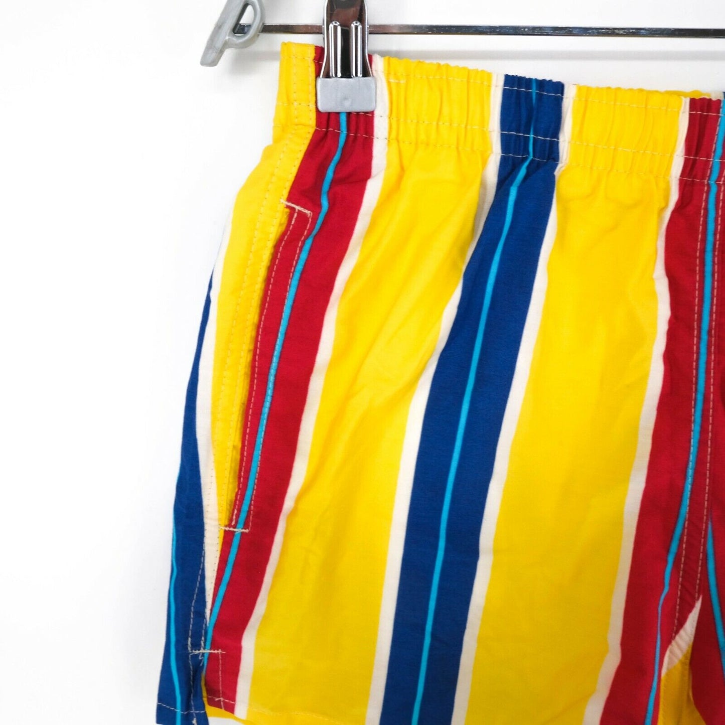 ZETA ZUKKI Yellow Striped Swimwear Swimming Shorts Trunks Size M XL