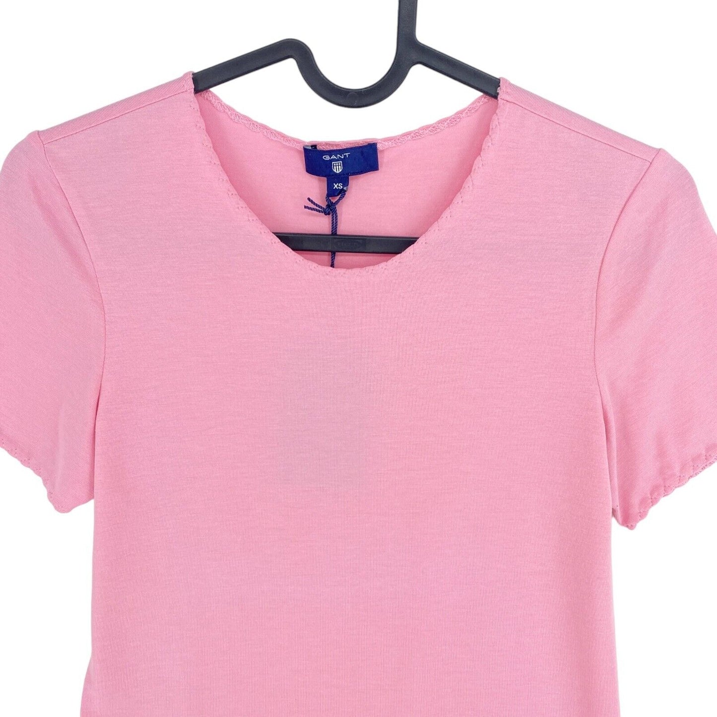 GANT T-shirt à col rond festonné rose taille XS