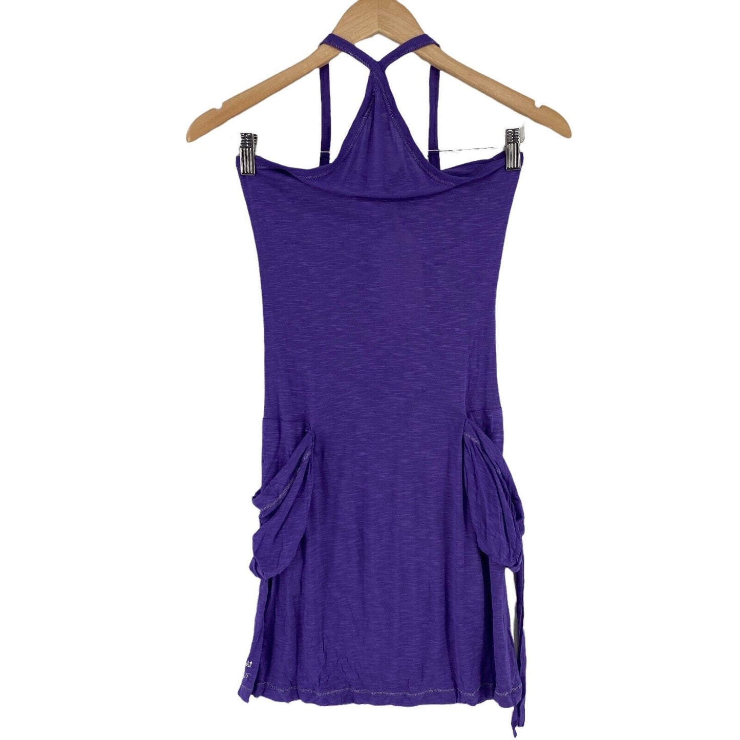 Chilli Pepper Purple Sleeveless Halter Fit & Flare Dress Size S M L