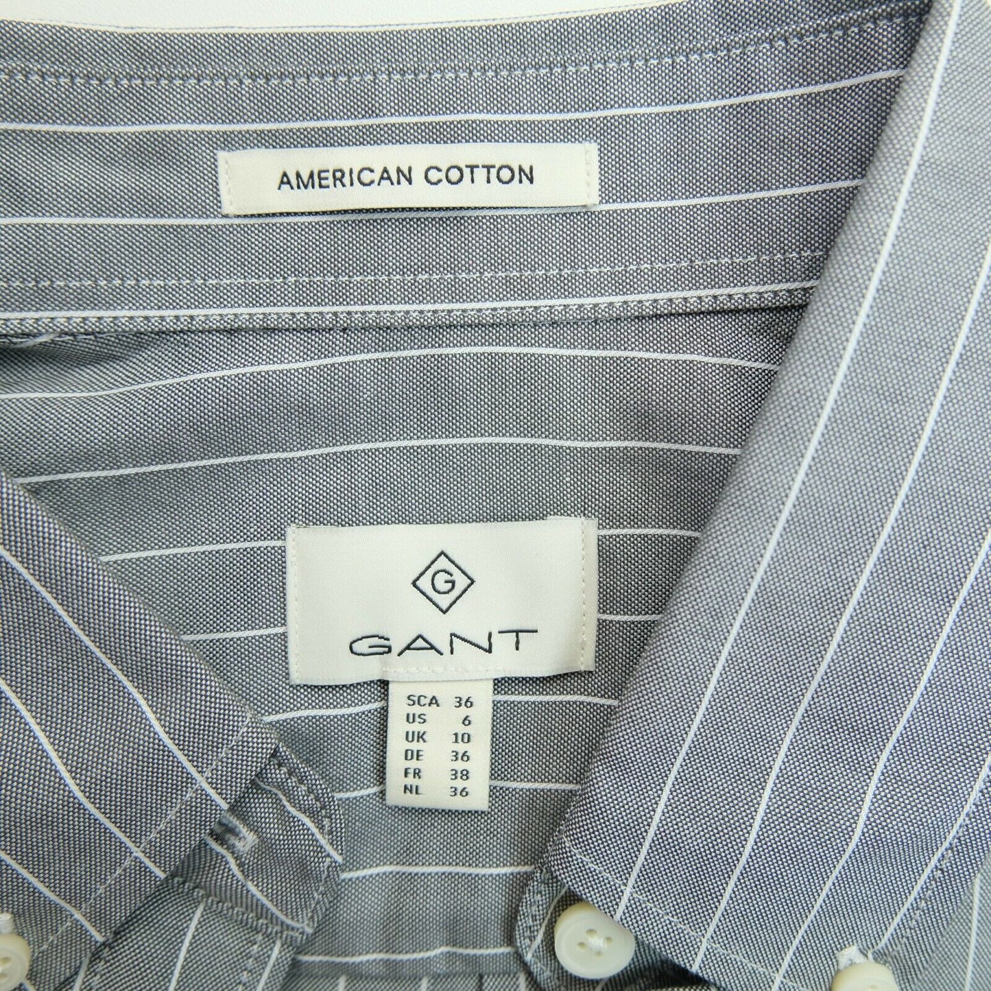 GANT Grey Striped Royal Oxford Stripe Shirt Size EU 36 42 44 UK 10 16 18