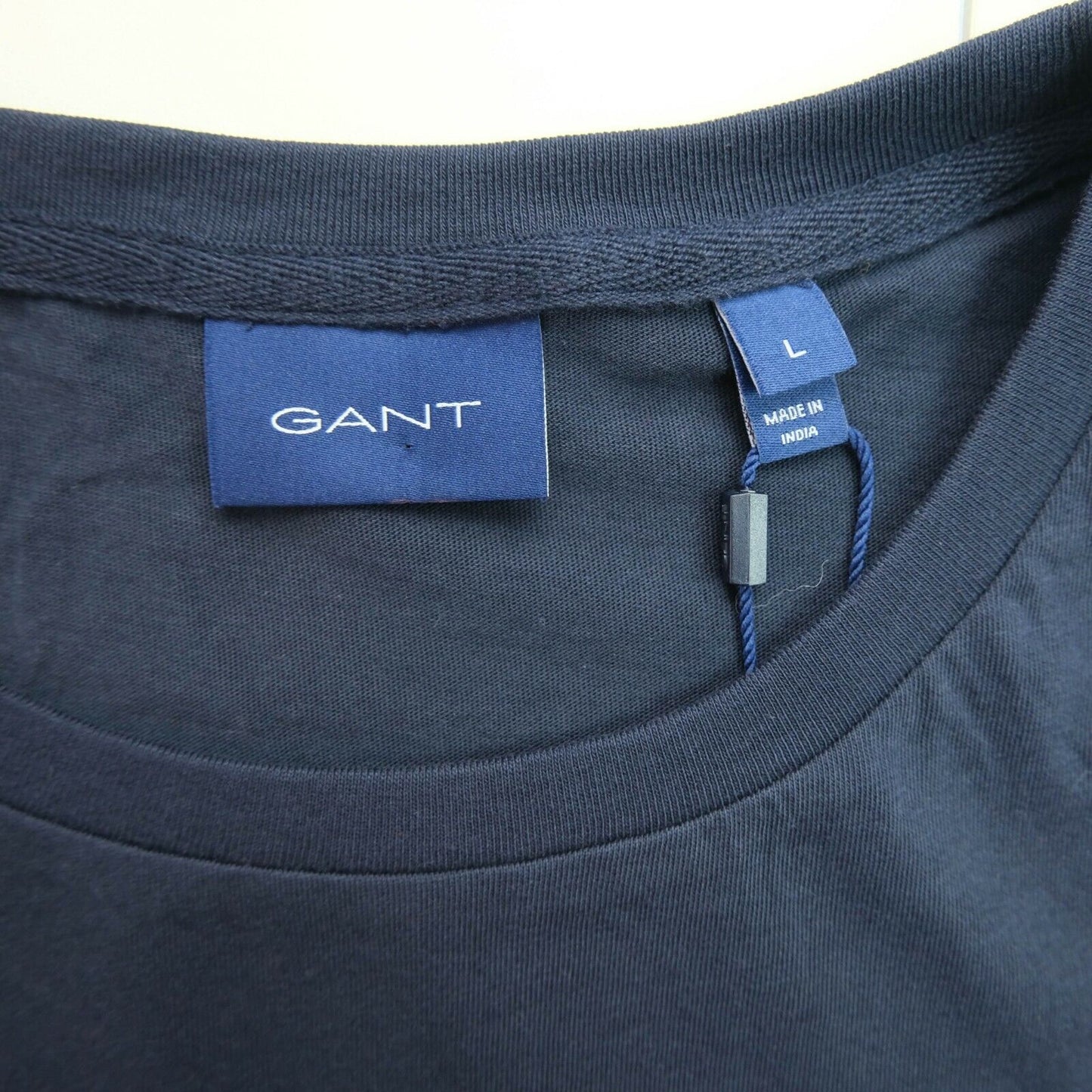 GANT T-shirt à col rond avec logo bleu taille L