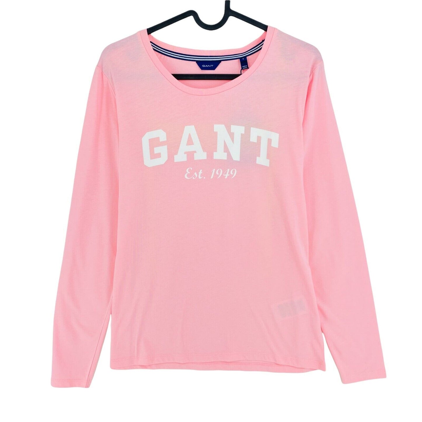 GANT Pink Big Logo Crew Neck Long Sleeves T Shirt Size S L