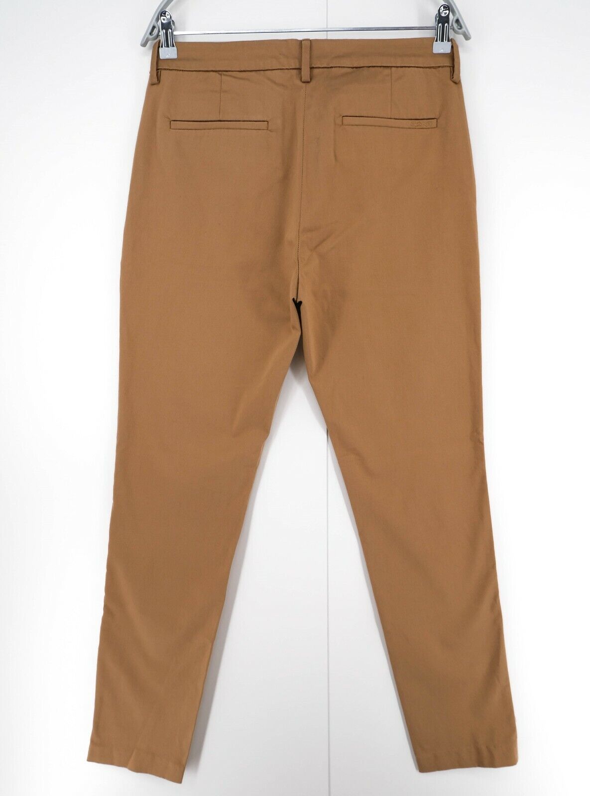 GANT Brown Satin Tech Prep Slack Pants Trousers Size EUR 42 UK 16 US 12