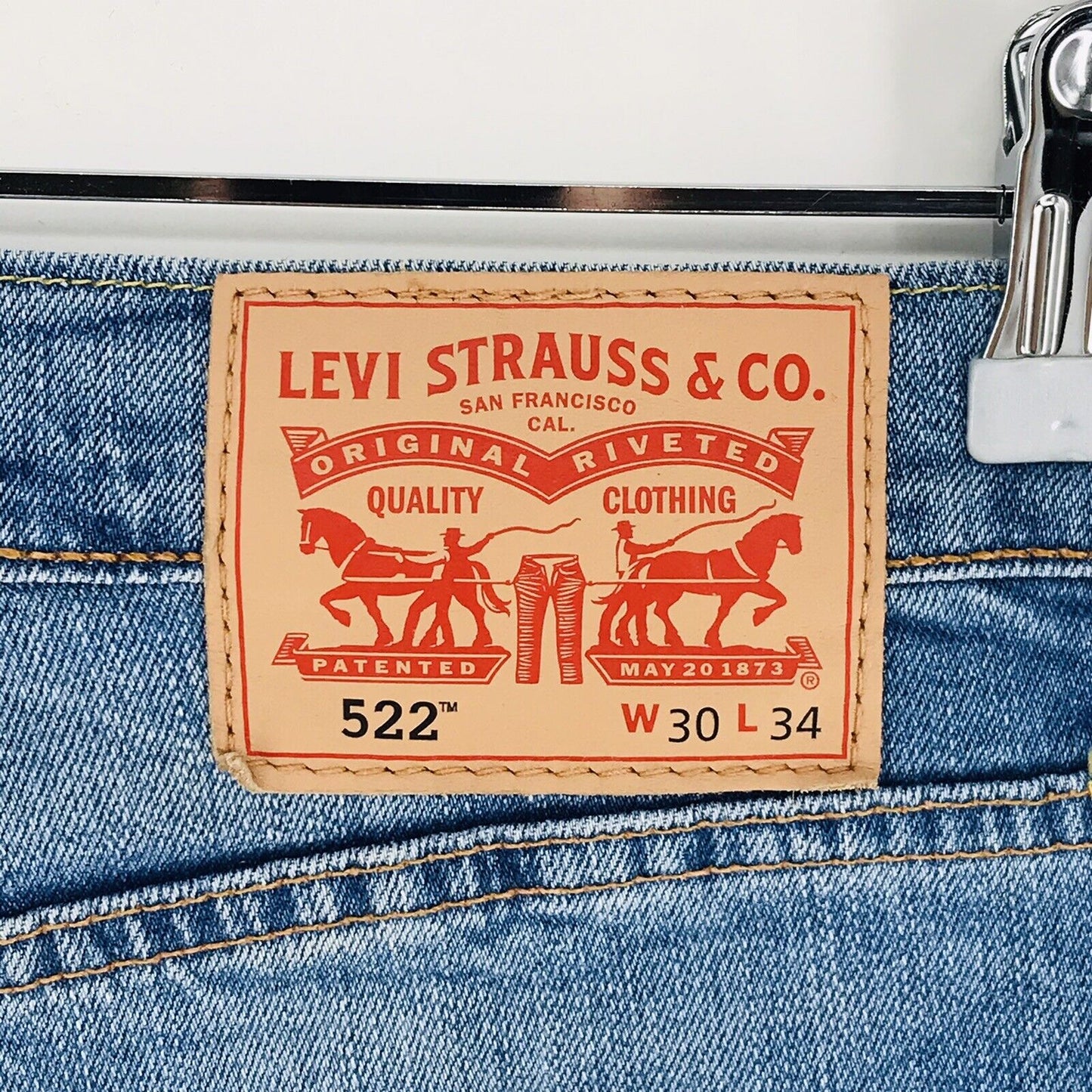 Levi's 522 Blue Stretch Slim Tapered Fit Jeans Size W30 L34