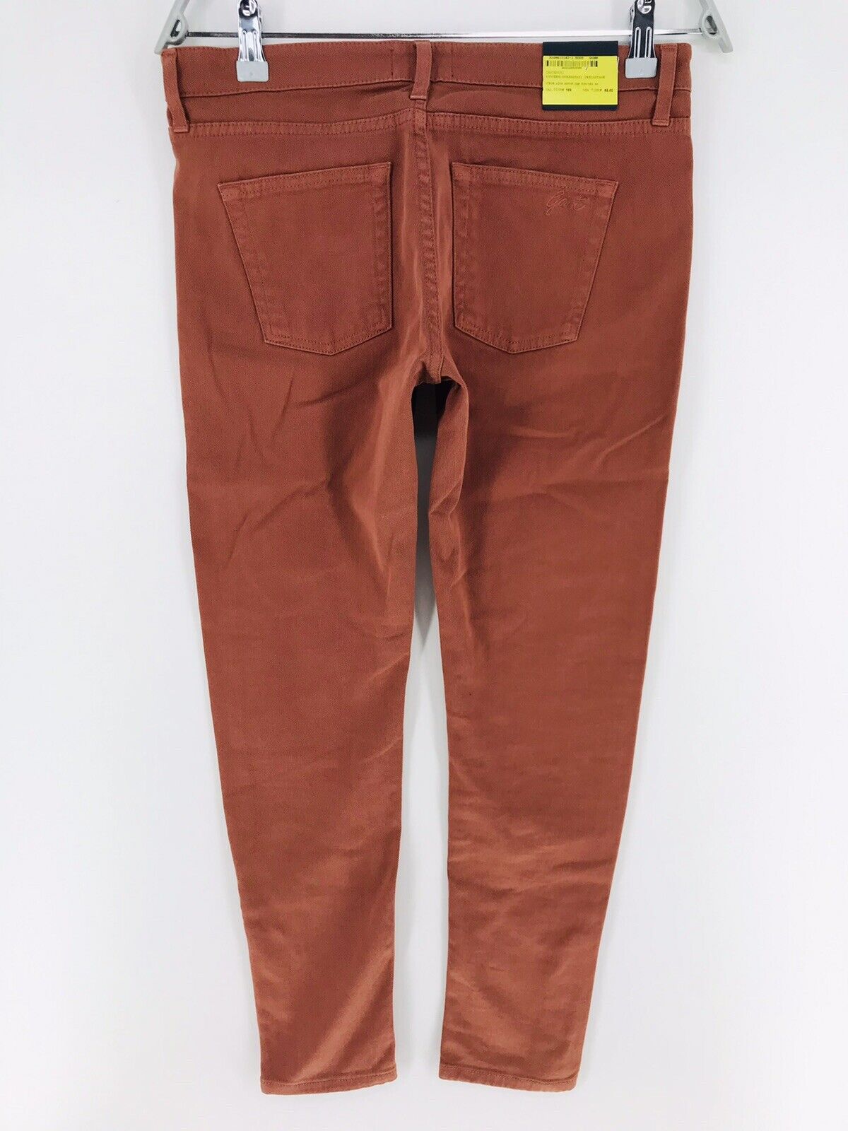 €169 GANT AUDREY Women Brown Orange Low Waist Narrow Leg Fit Cropped Jeans W27