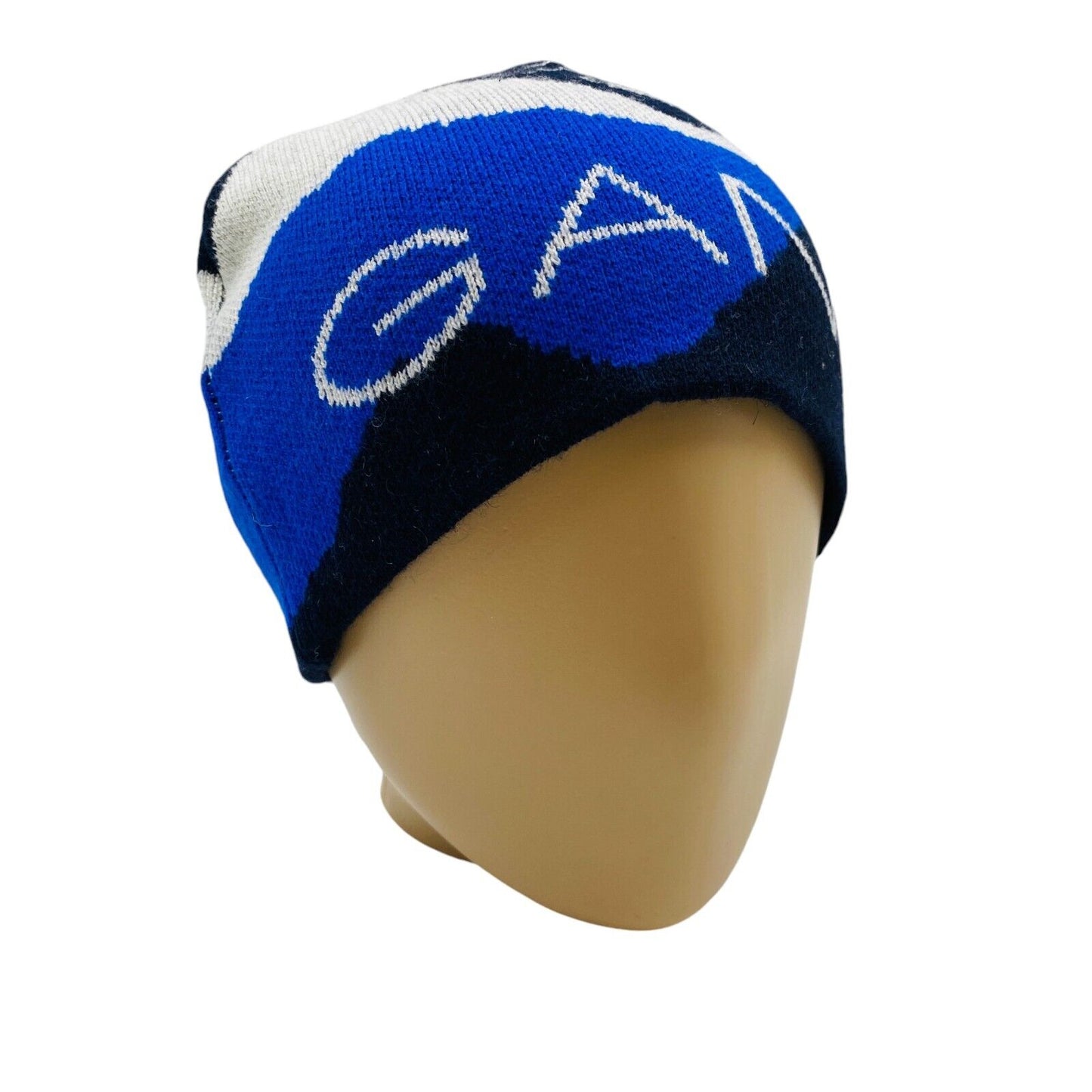 GANT Unisex Kids Blue Cotton Wool Blend Beanie Winter Hat One Size