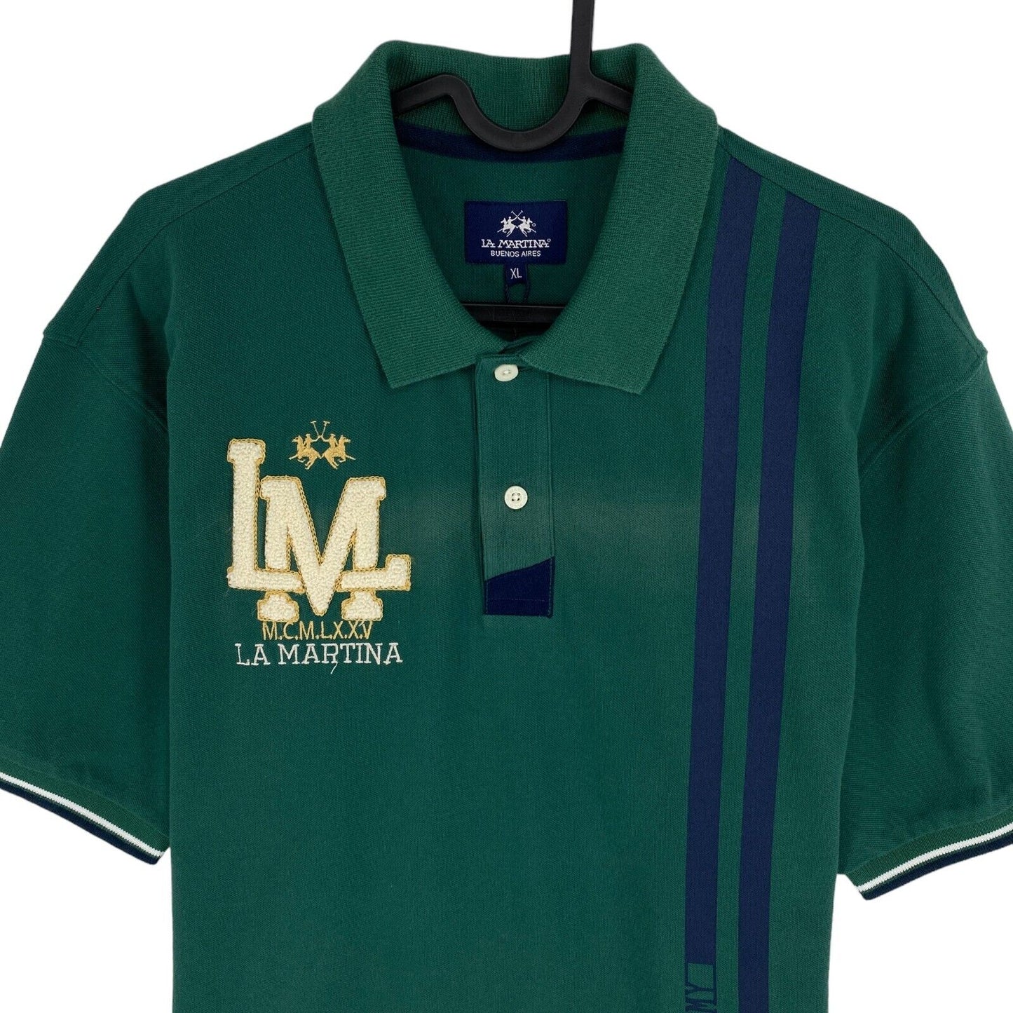 LA MARTINA Men Dark Green SS Regular Fit Polo Shirt Size XL