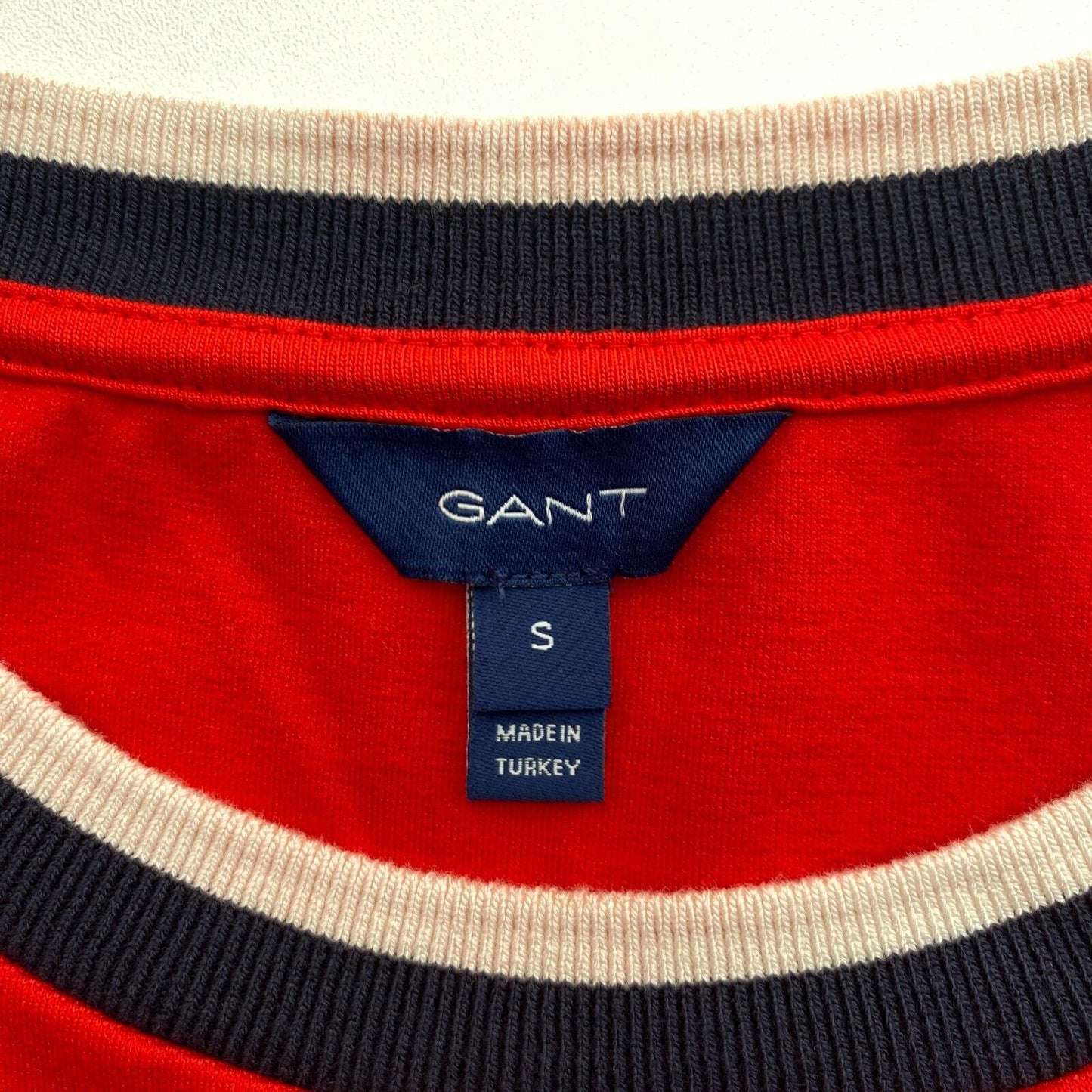 GANT Red Striped Details Crew Neck Sheath Dress Size S