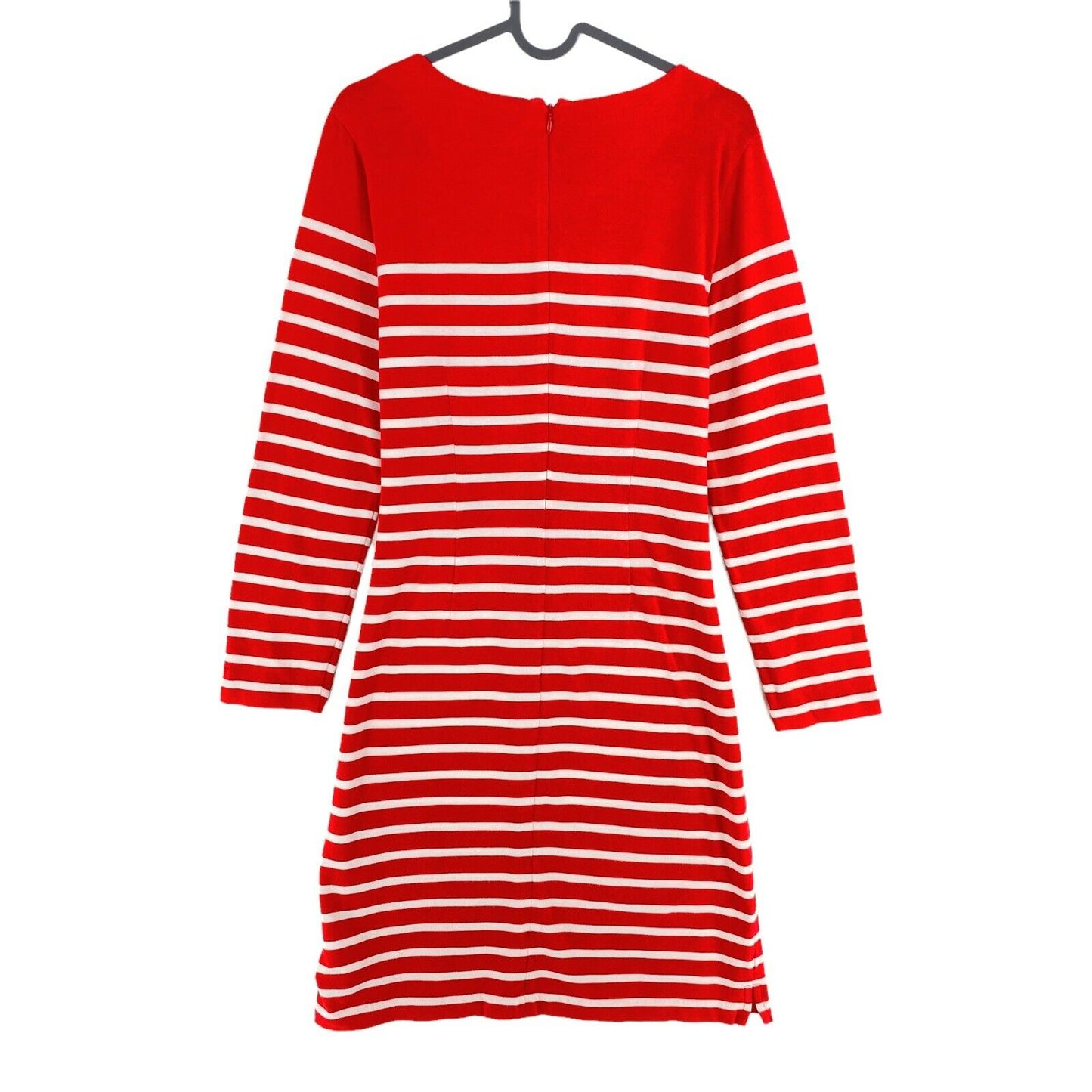 GANT Red Striped Crew Neck Long Sleeves Sheath Dress Size M