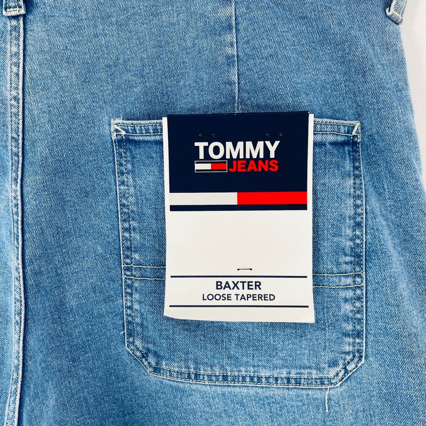 Tommy Jeans BAXTER Mens Blue Loose Tapered Fit Jeans W38 L32