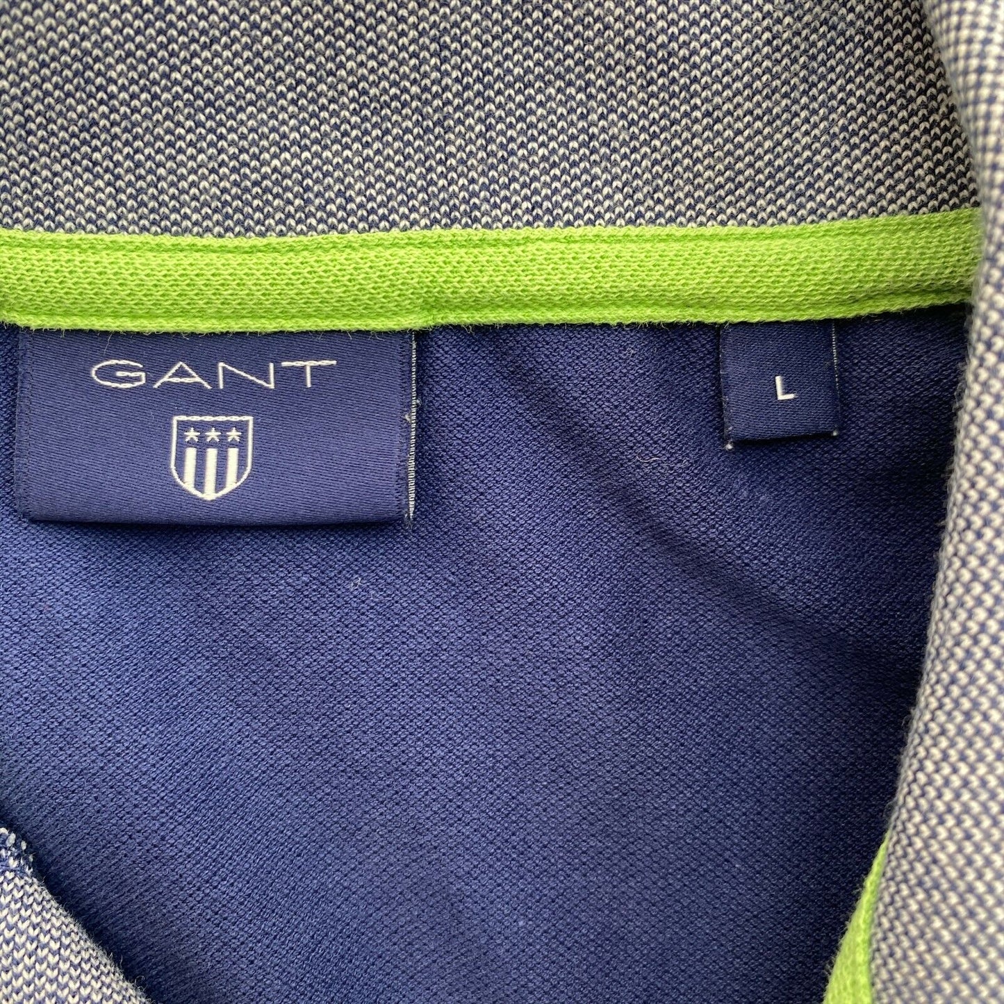 GANT Navy Blue Pique Rugger Polo Shirt Size L