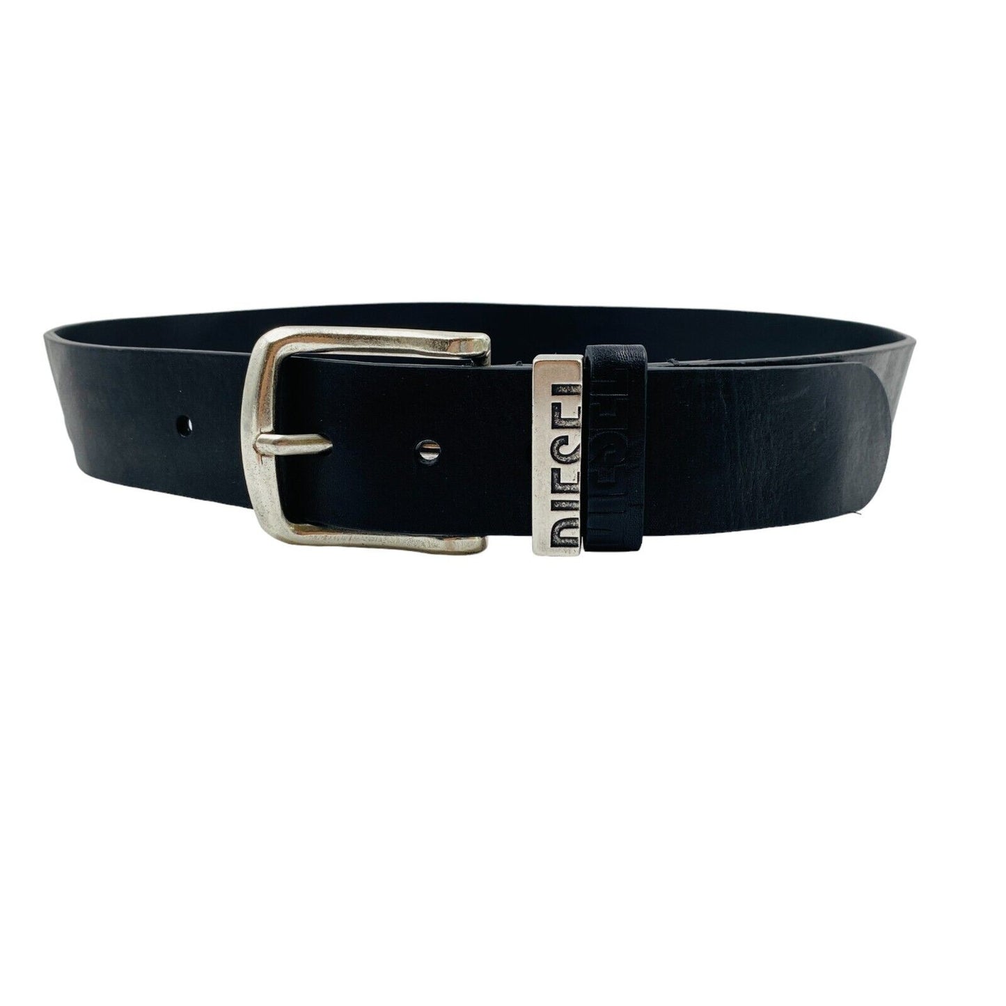 DIESEL Mens Black Classic Leather Belt Size 105 cm. 42 In.