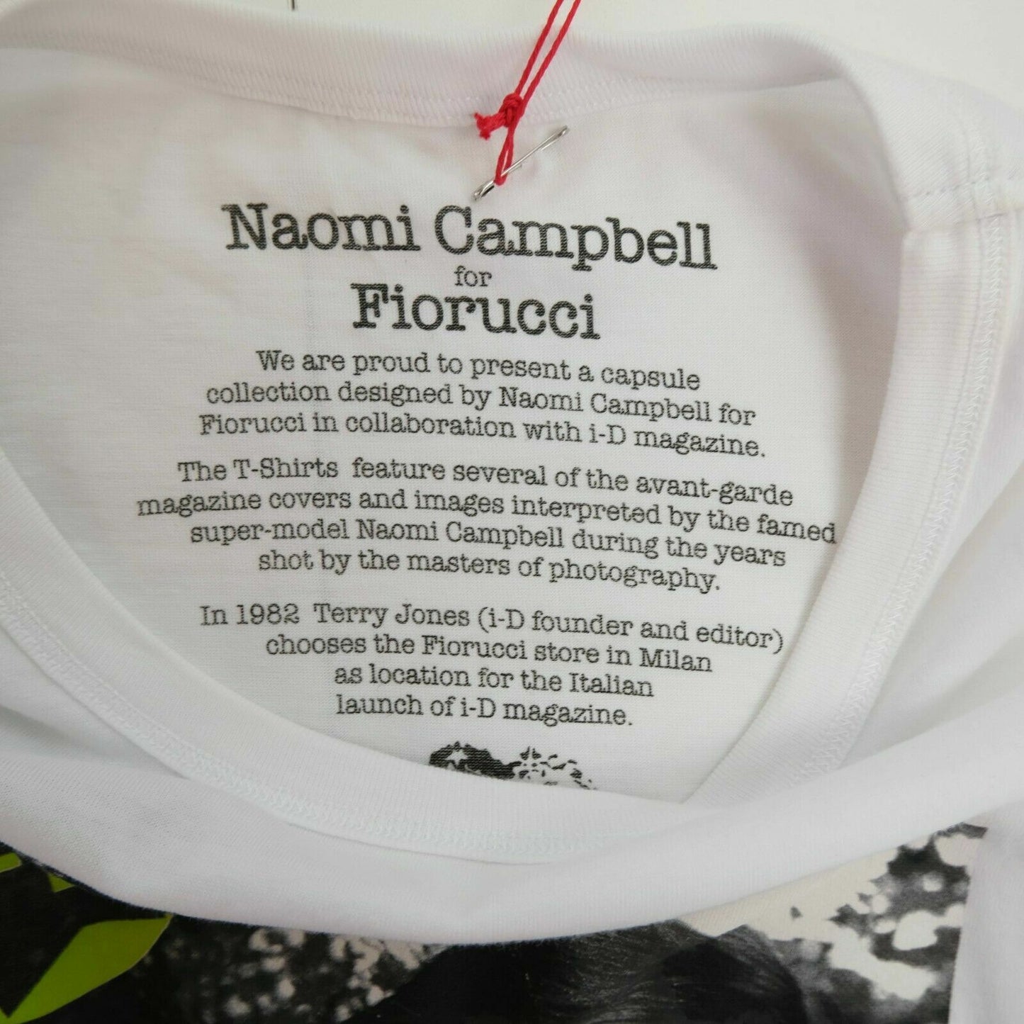 FIORUCCI x Naomi Campbell Weißes T-Shirt mit Rundhalsausschnitt, Größe SM