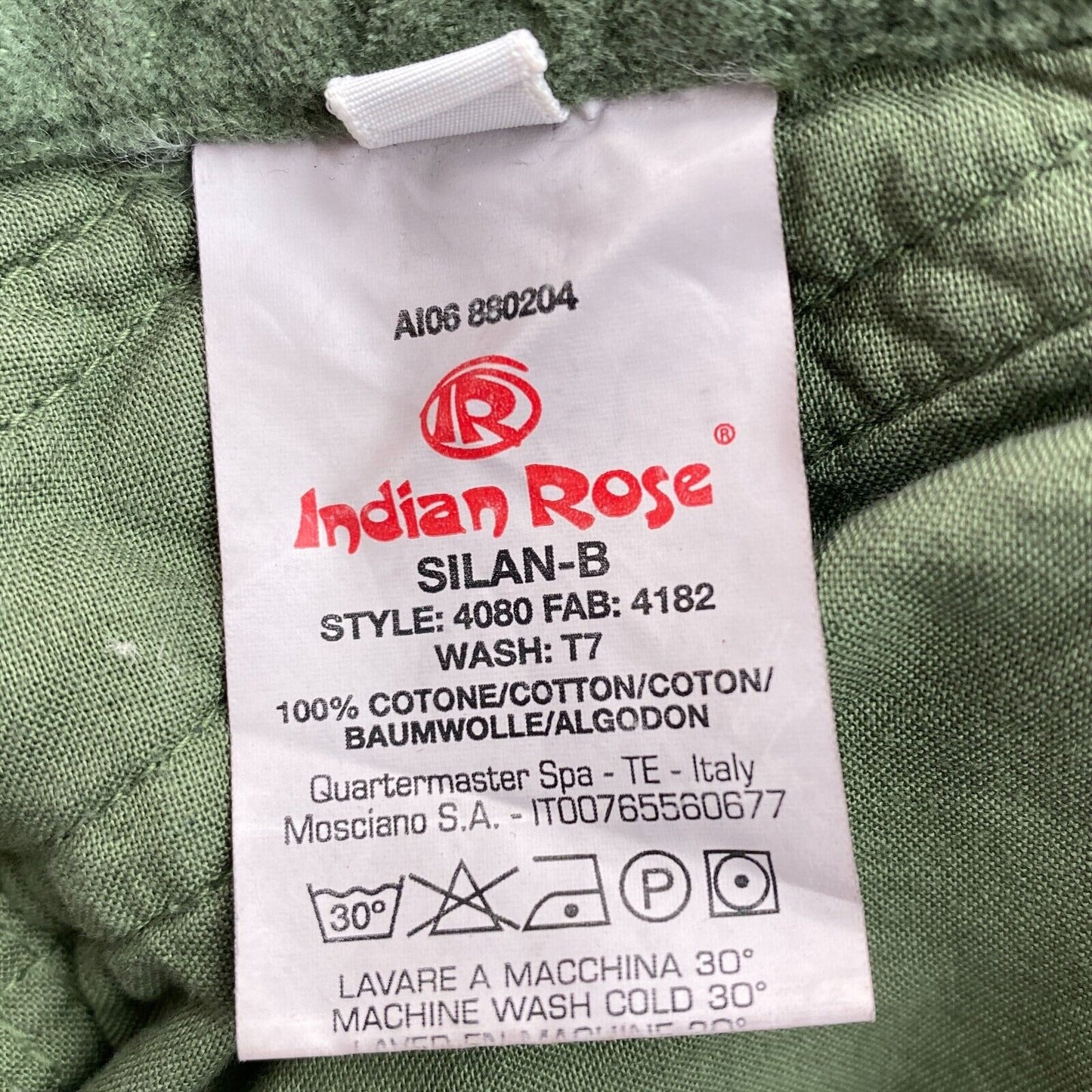 INDIAN ROSE Vert 100% Coton Bermuda Taille 26 W28