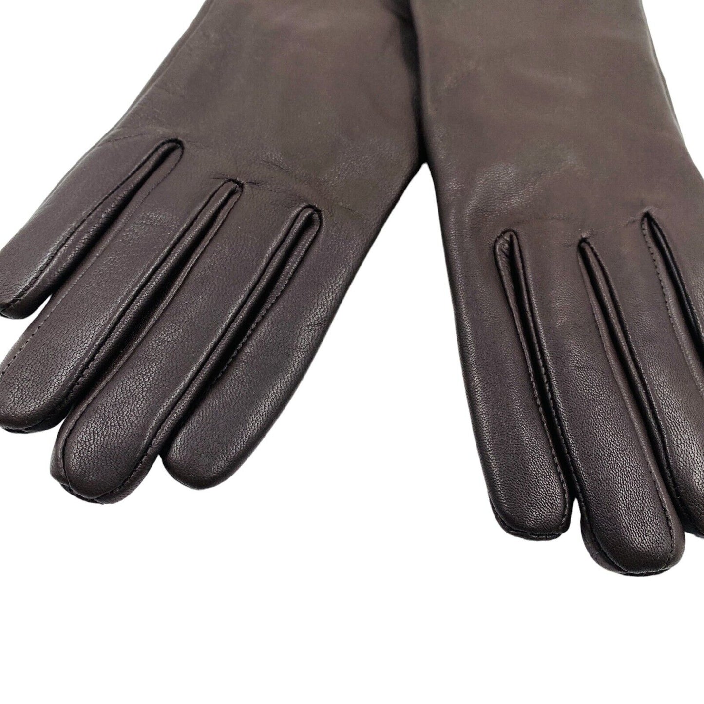 Gants femme GANT marron foncé longs 100% cuir taille S