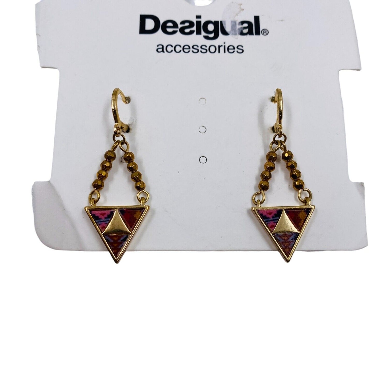 DESIGUAL Gold PEND_PERUVIAN Triangle Earrings