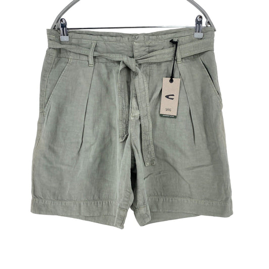 CAMEL ACTIVE Women Grey Relaxed Fit Linen Blend Shorts Size W28