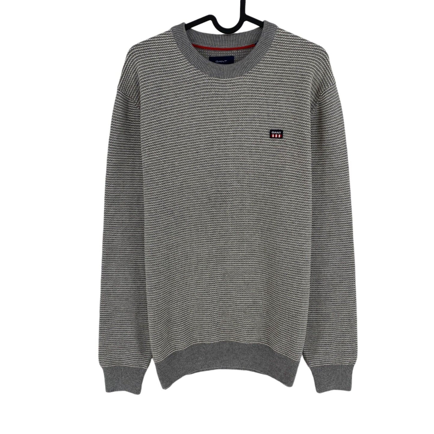 GANT Grey Light Texture Crew Neck Sweater Jumper Size L