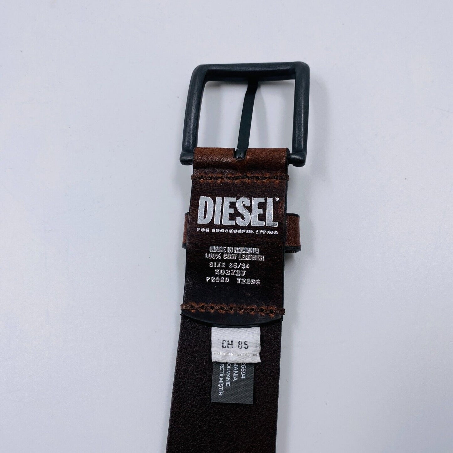 DIESEL Mens Brown Classic Leather Belt Size 85 cm. 34 In.