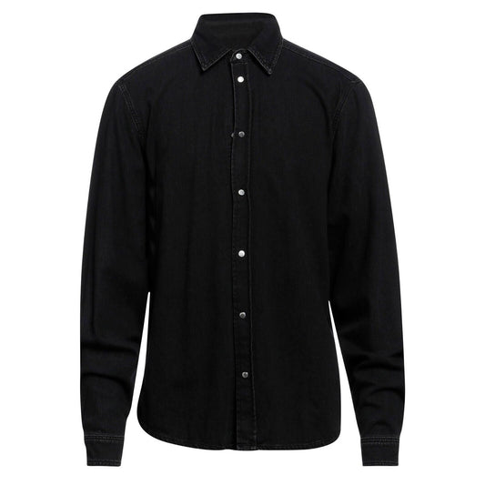 Trussardi Black Button Down Denim Shirt Size M