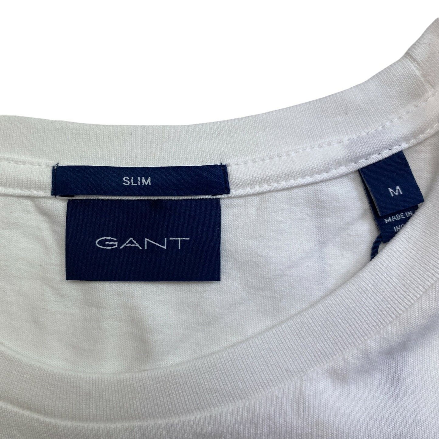 GANT White Original Slim Crew Neck T Shirt Top Size M