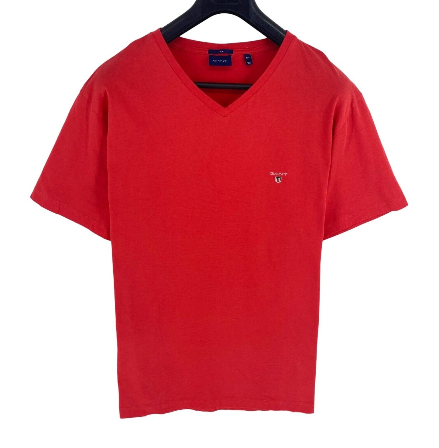 GANT Men Red Original Slim Fit V Neck Short Sleeve T Shirt Size 4XL