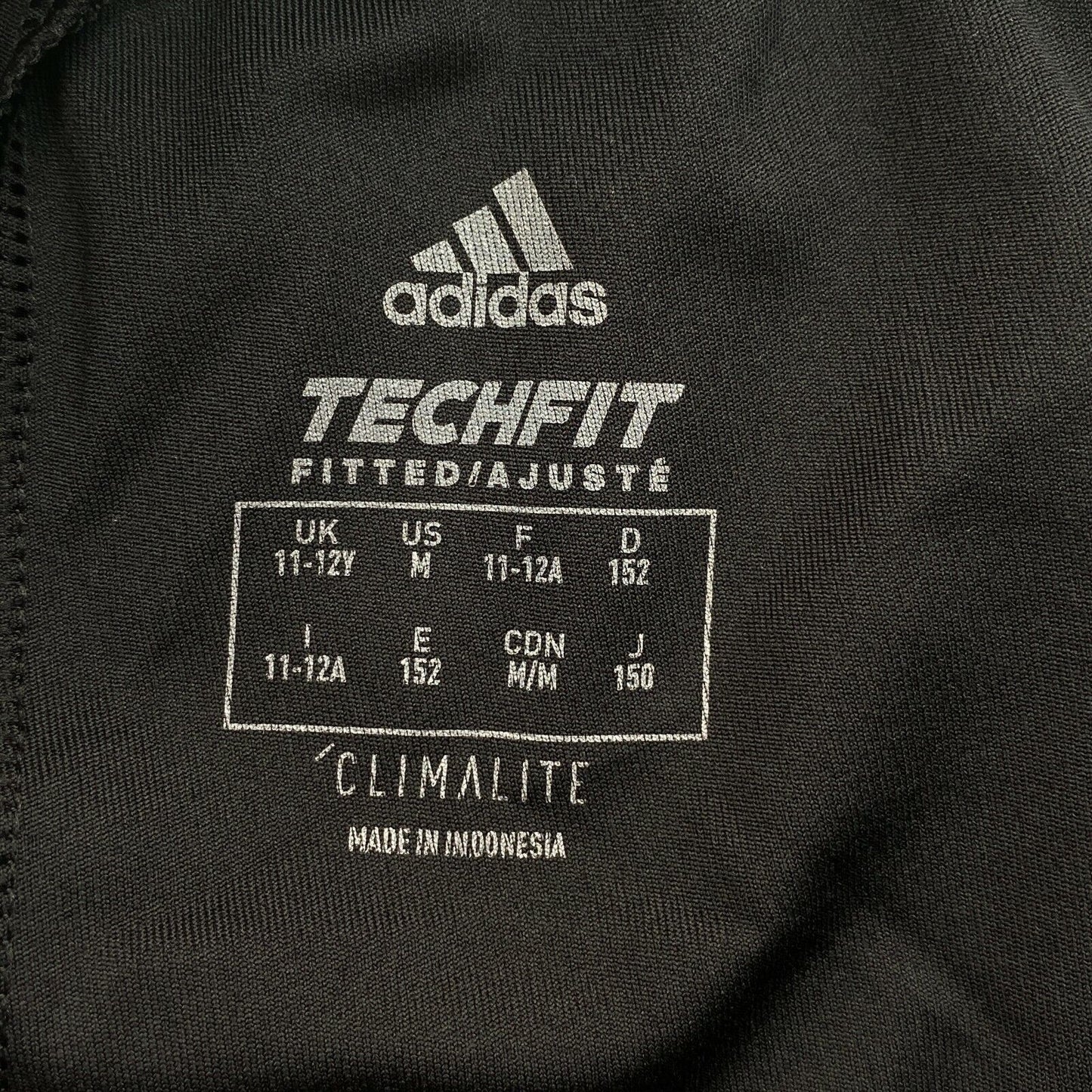 Adidas Climalite Girls Black Tech Fit Compression Shorts Size 11 - 12 Years