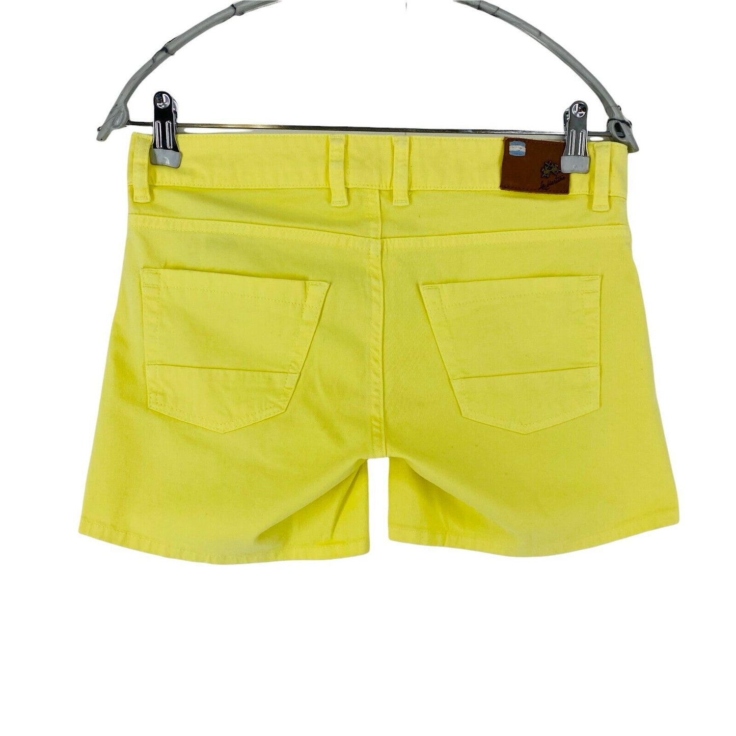 LA MARTINA Women Yellow Stretch Regular Fit Bermuda Chino Shorts Size W27