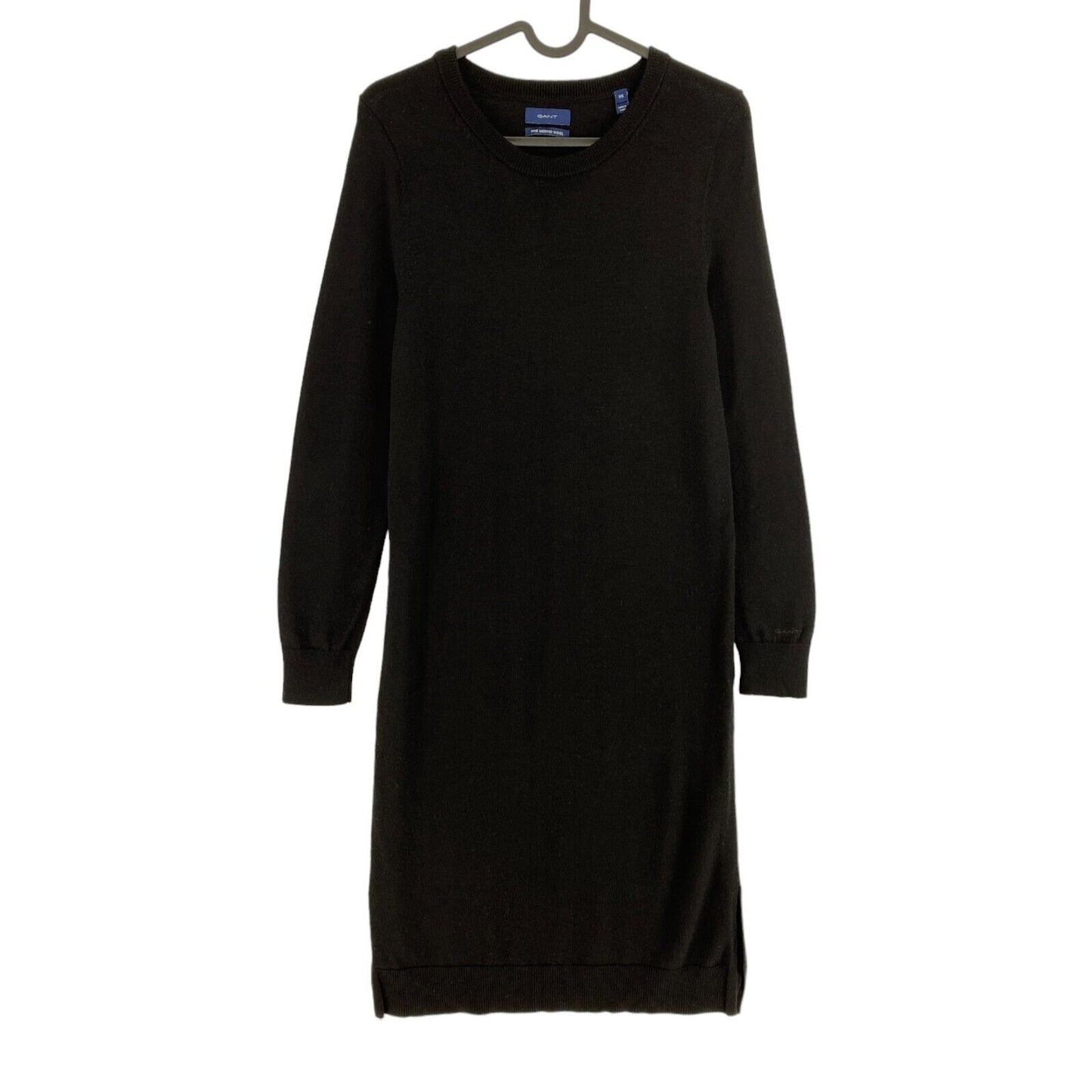 GANT Robe pull à col rond en laine noire Taille XS