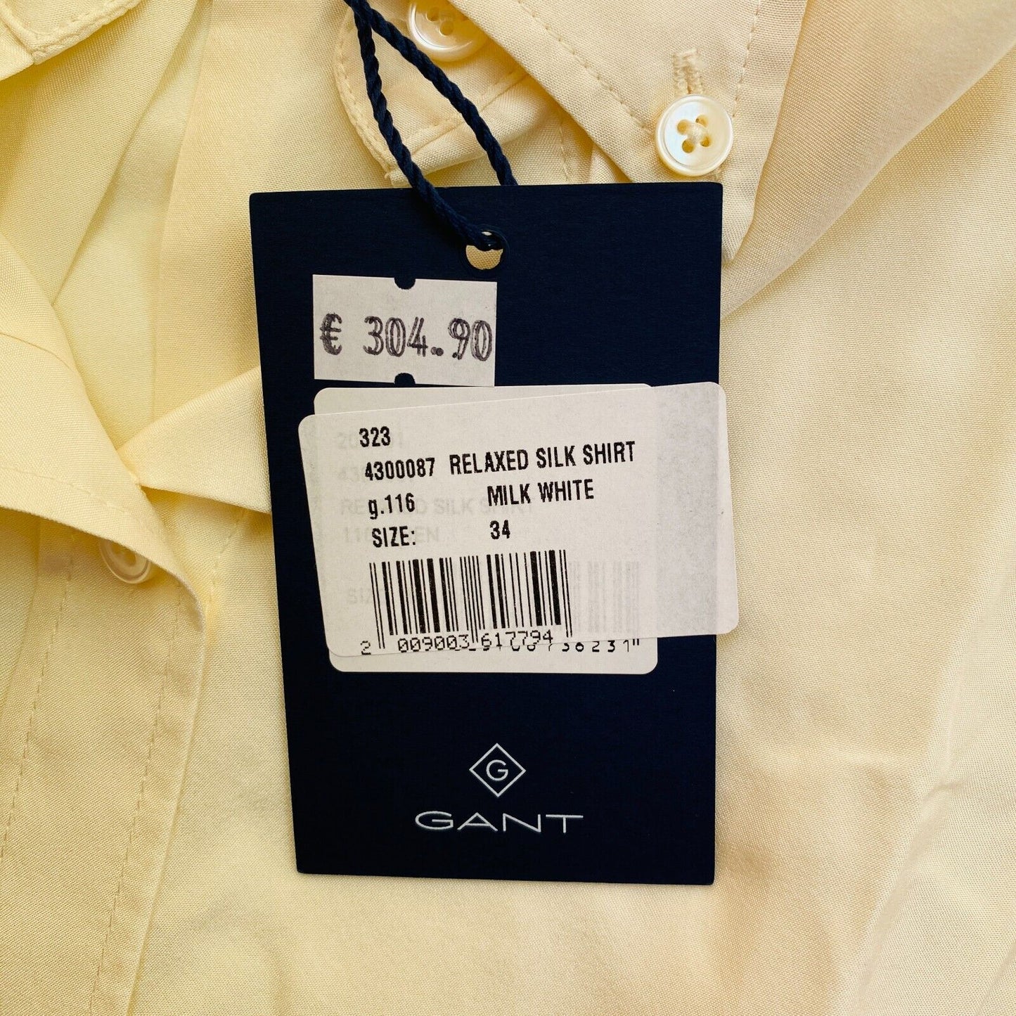 GANT Chemise en soie décontractée beige Taille EU 34 UK 6 US 4