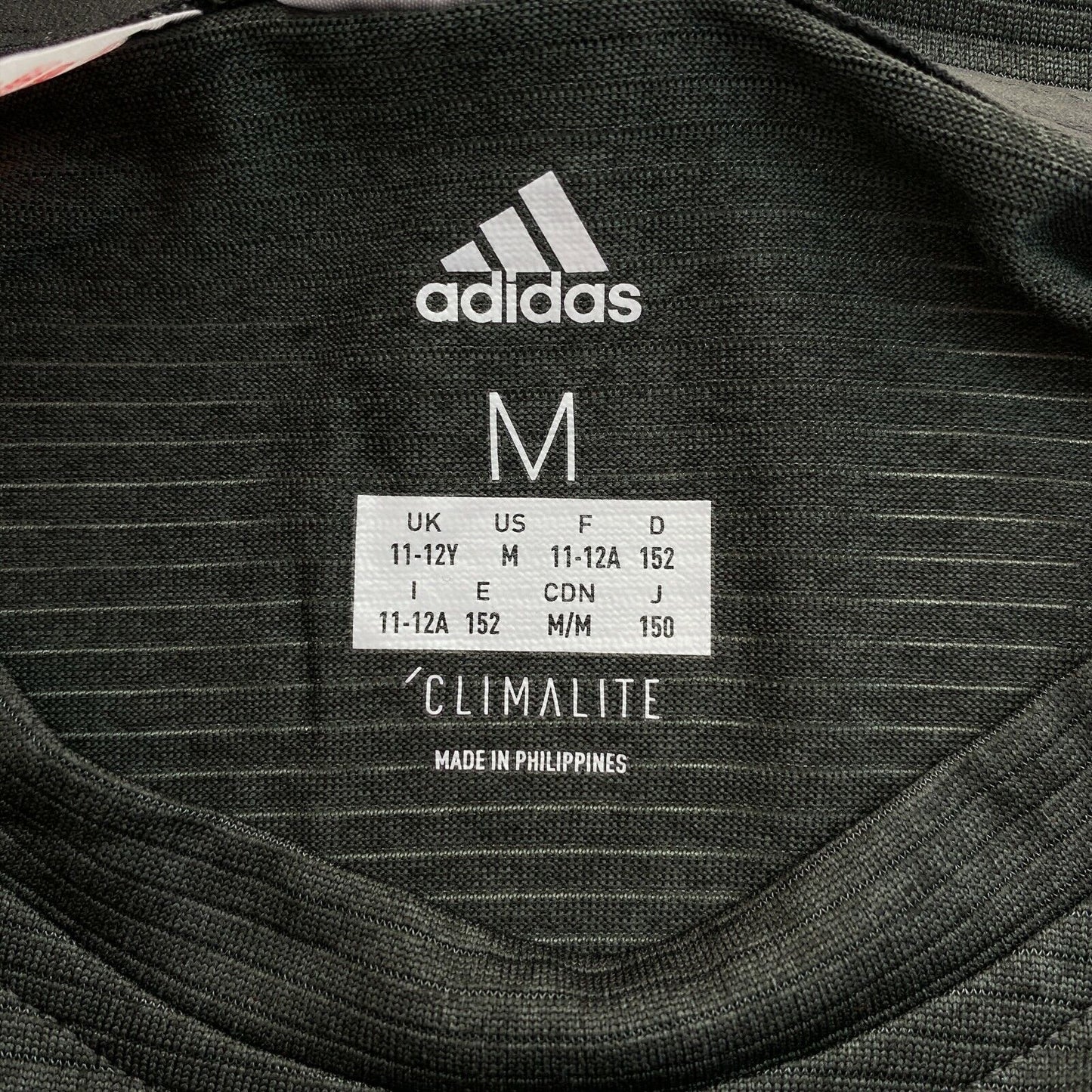 Adidas Climalite Youth Boys Dark Grey Textured T Shirt Size 11 - 12 Years