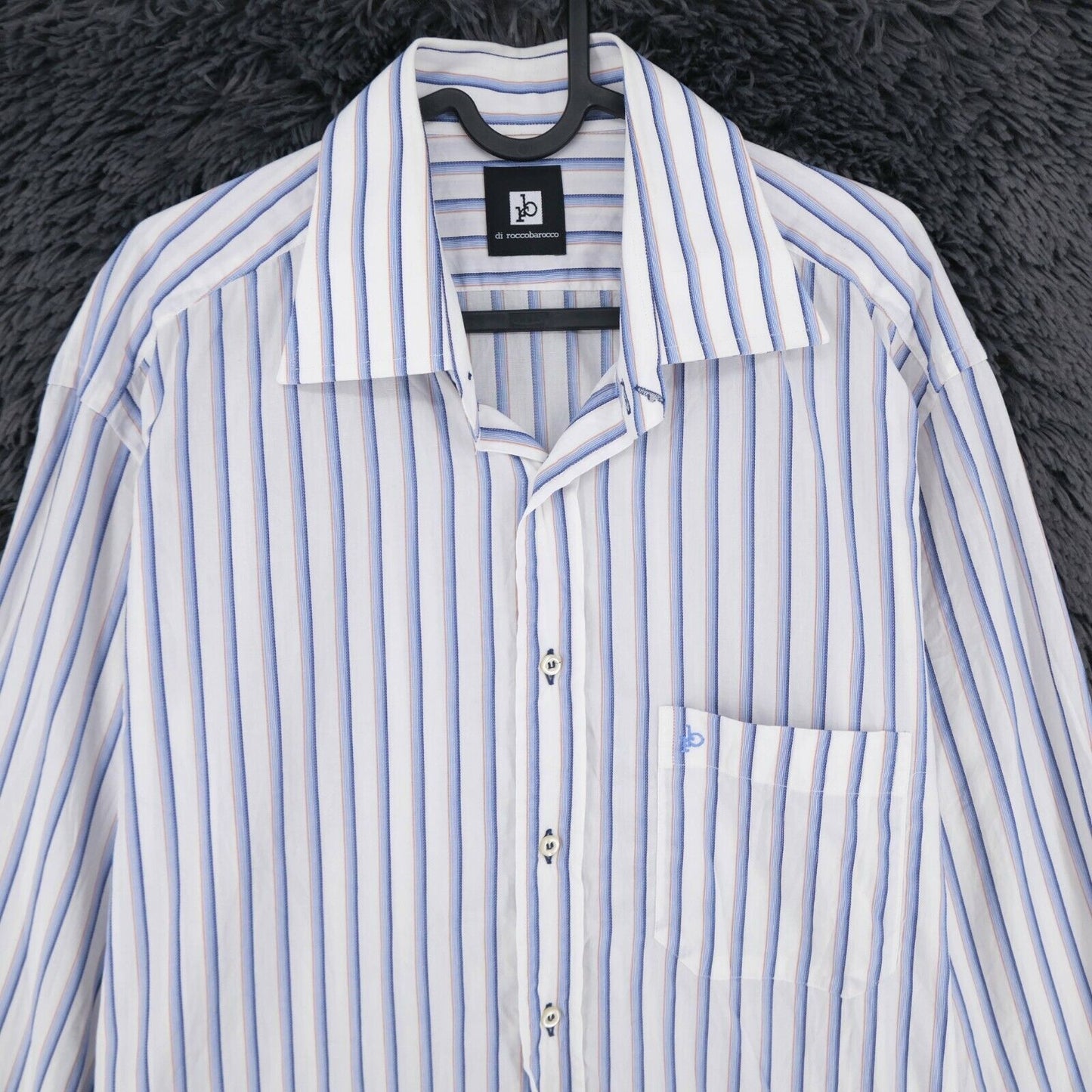 ROCCOBAROCCO White Striped Shirt Size 17 43