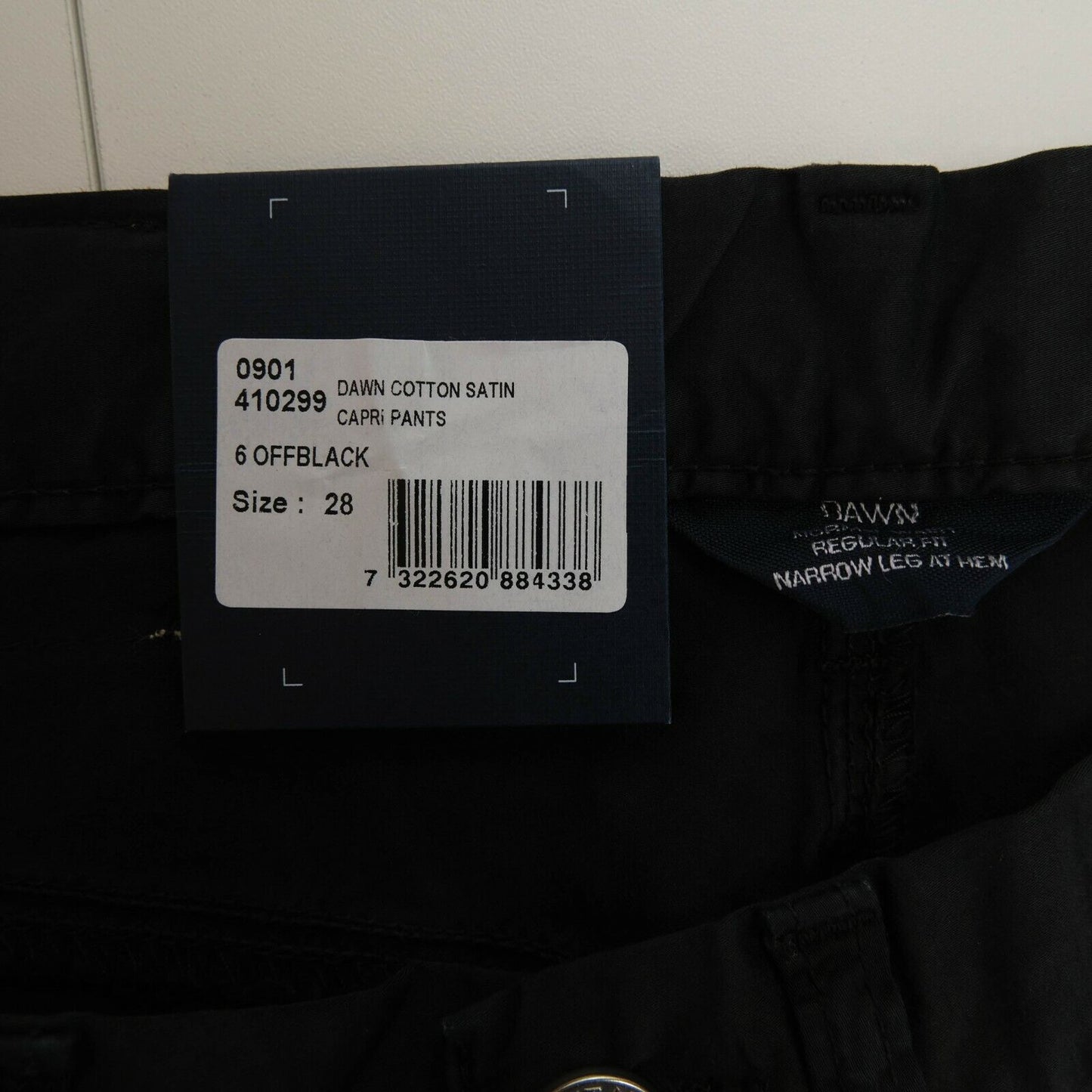 GANT Black Dawn Baumwollsatin Caprihose Hose Größe 28