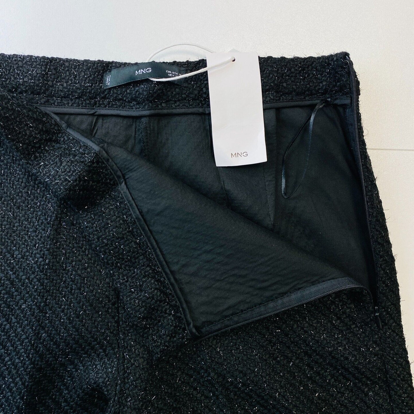 MANGO Women Black Relaxed Wide Leg Fit Trousers Size M W28