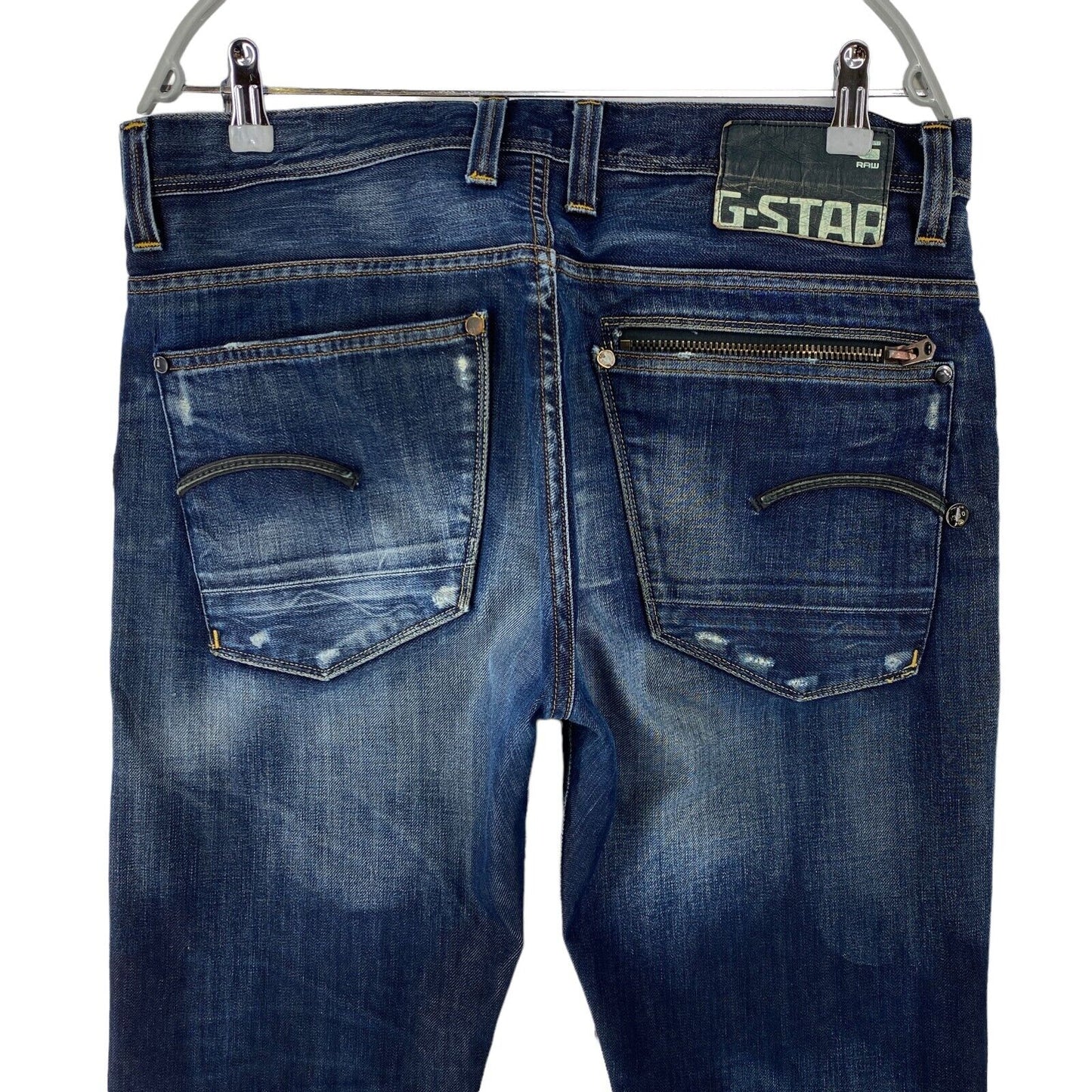 G-STAR ATTACC Dark Blue Regular Straight Fit Jeans W32 L28 Made In Italy