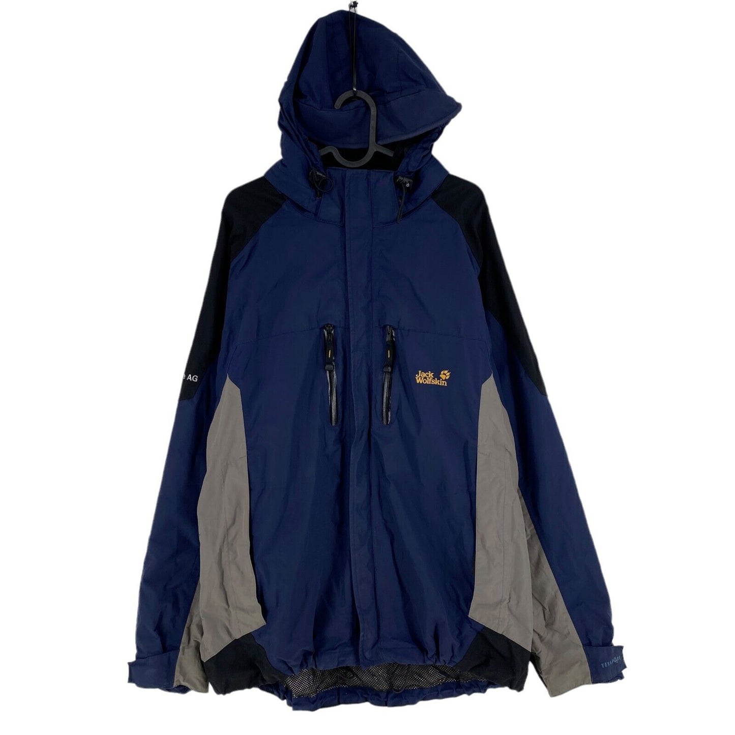 Jack Wolfskin Texapore Navy Blue Hooded Parka Jacket Coat Size L