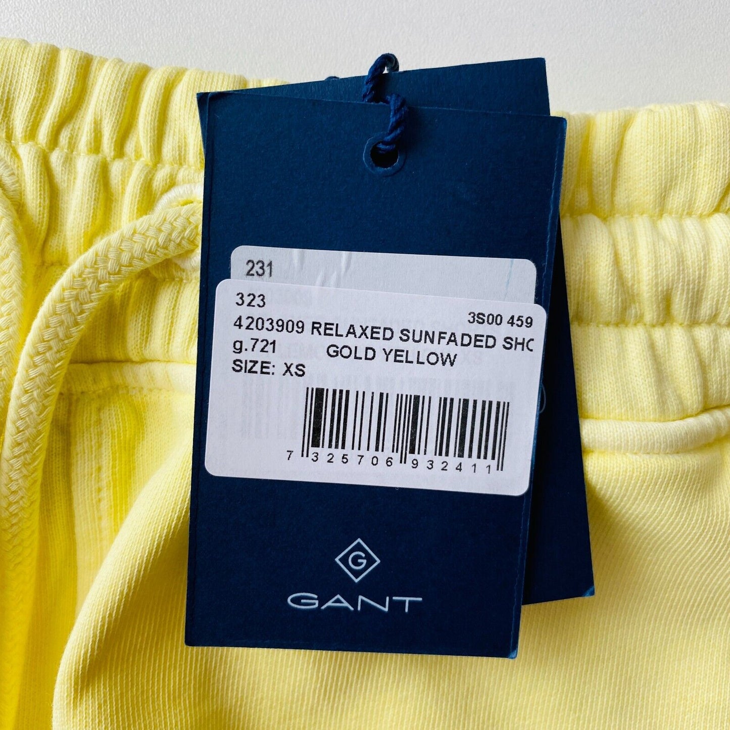 GANT Women Yellow Relaxed Fit Sweat Shorts Size XS