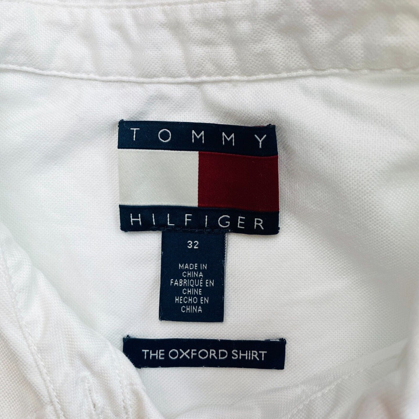 TOMMY HILFIGER White Oversize Oxford Shirt Size EU 32 UK 4 US 0