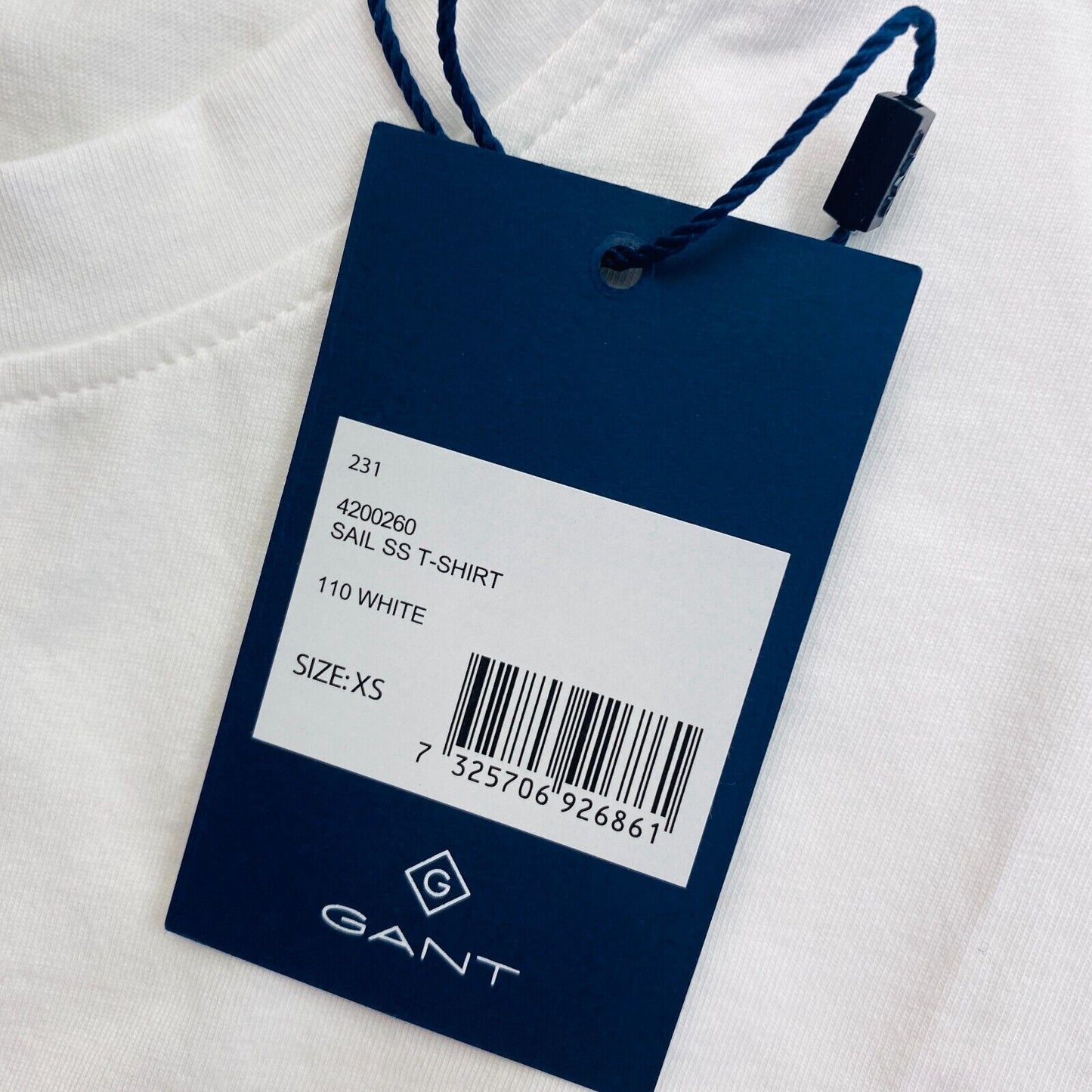 GANT White Sail Crew Neck T Shirt Size XS