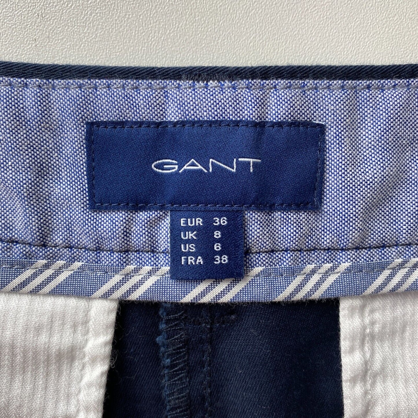 GANT Women Dark Blue Slim Fit Chino Skirt Size EUR 36 UK 8 US 6