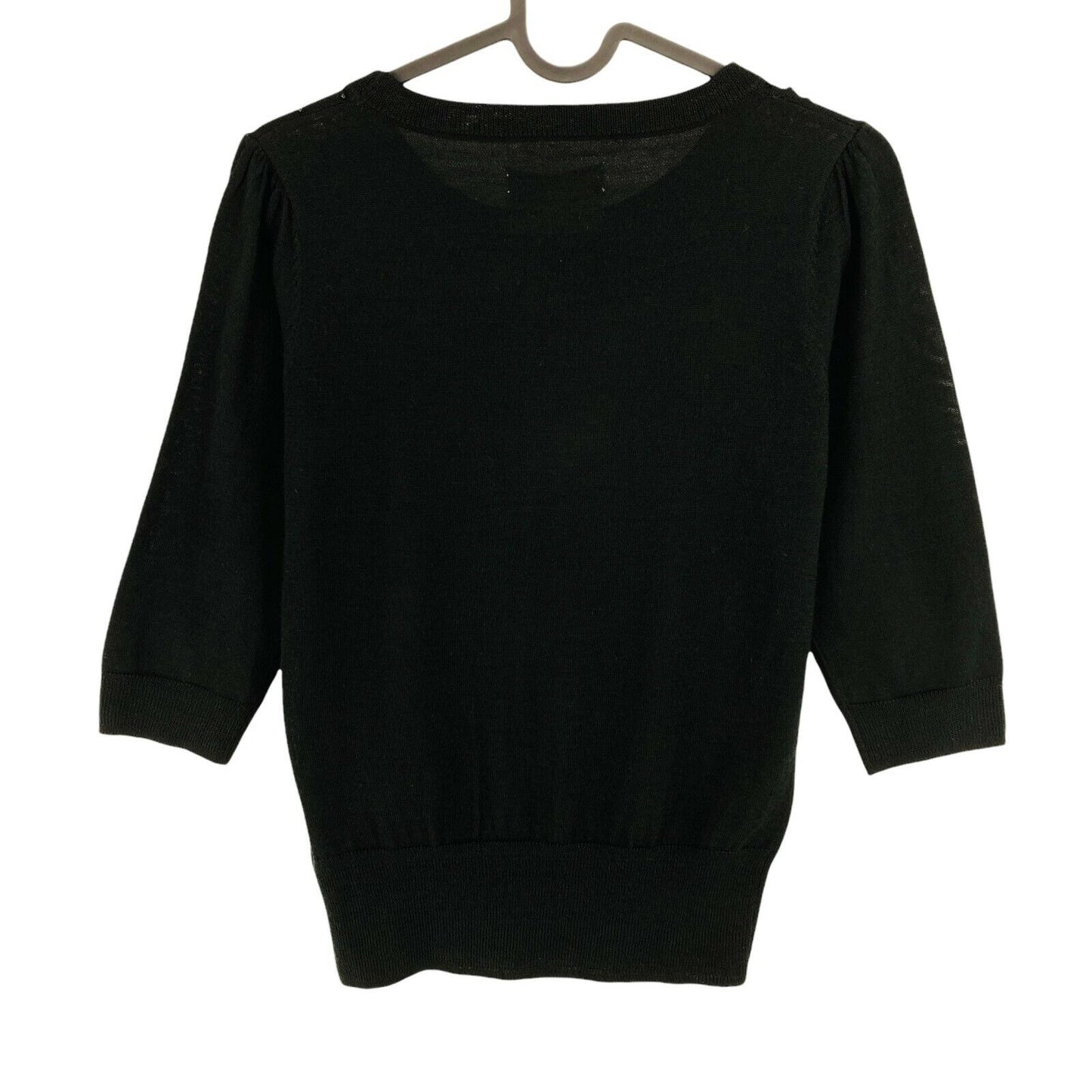 LA MARTINA Black Crew Nek Mixed Merinos Blouse Top Size 1 / XS