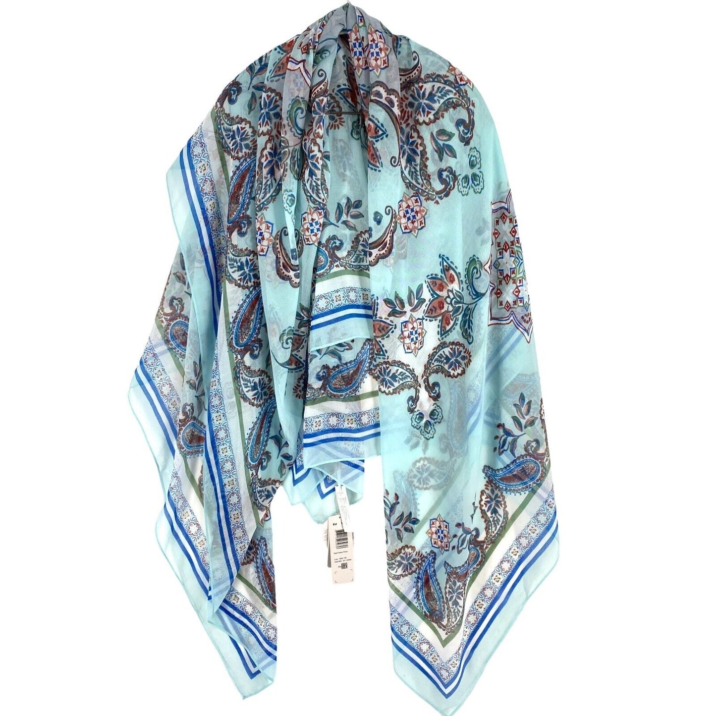 TRIUMPH Women Blue Riad Paisley Pareo Shawl Scarf One Size