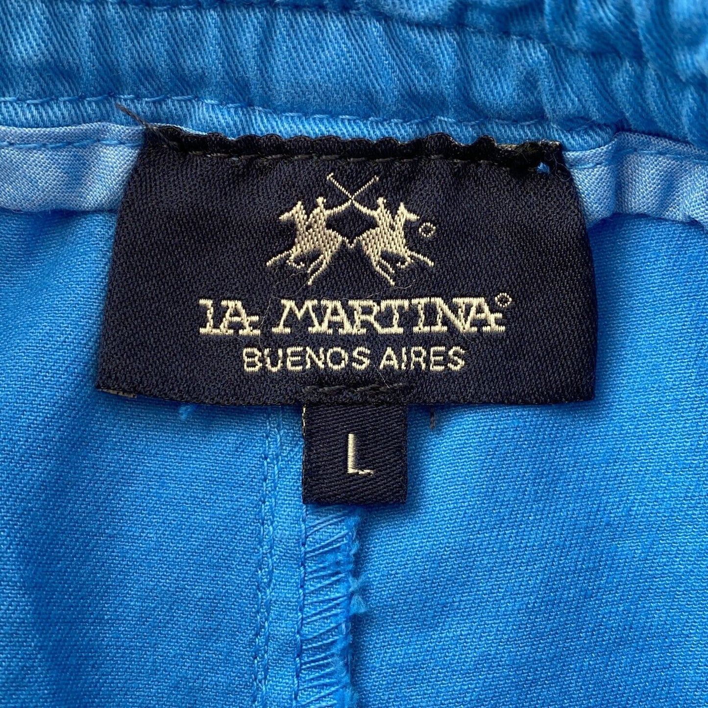 LA MARTINA Blue Comfort Fit Sweat Shorts Size L Made In Italy