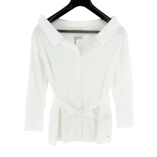 LA MARTINA White Belted Popeline Shirt Shirt Size 3 / M