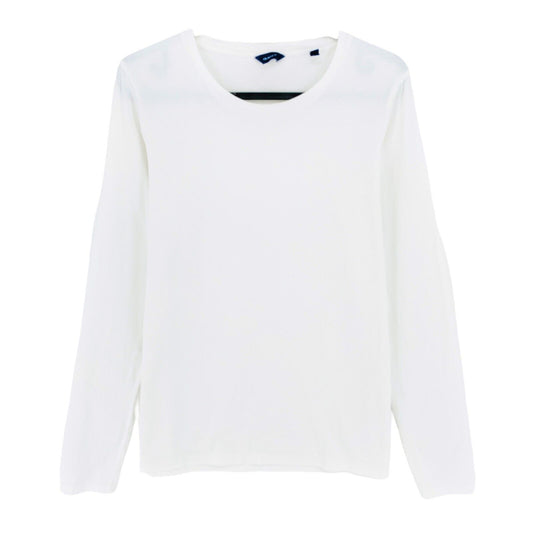 GANT White Crew Neck Long Sleeves T Shirt Size S