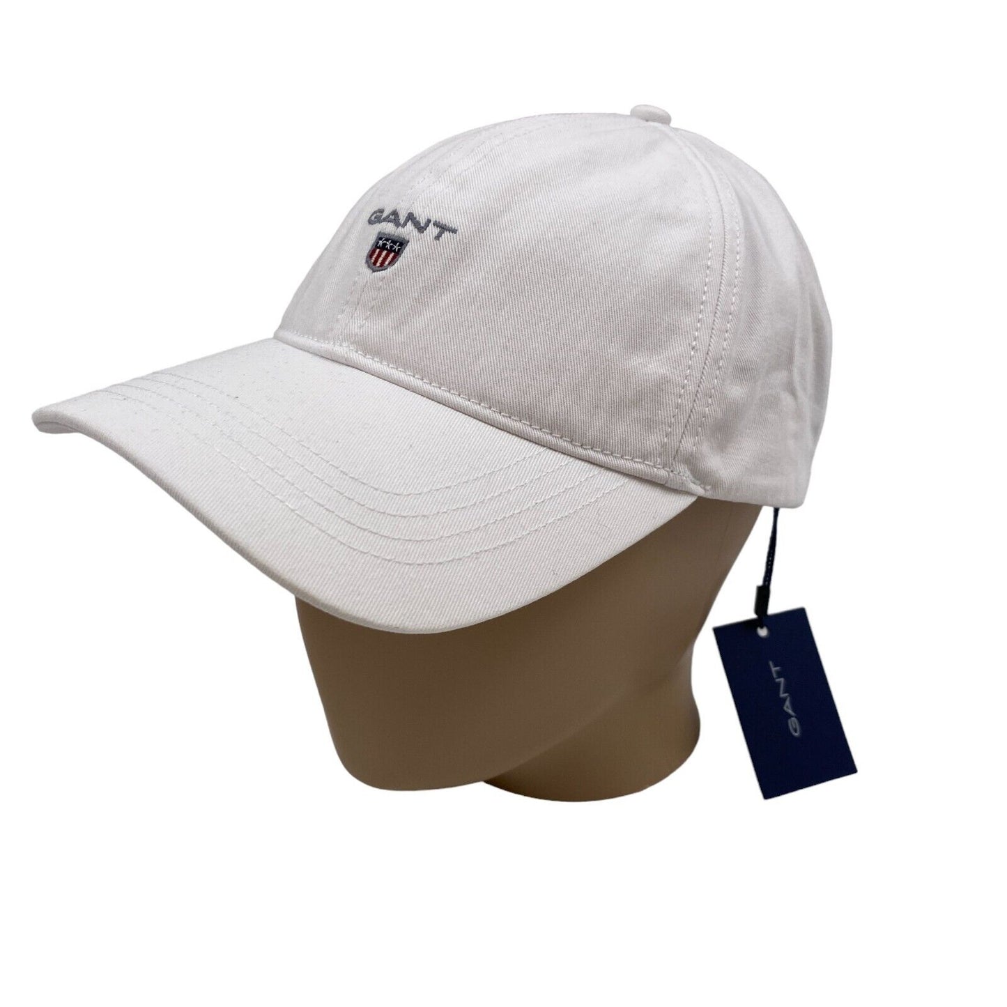 GANT Mens White Cotton Logo Baseball Twill Cap Hat One Size