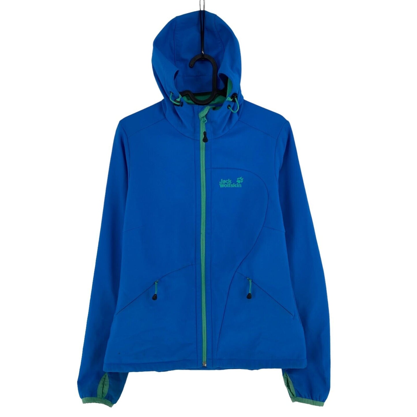 Jack Wolfskin Flexshield Softshell Blue Hooded Jacket Coat Size XS